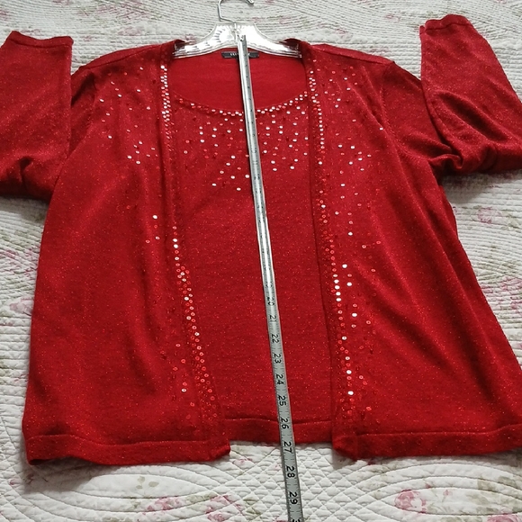 Valentines Radiant Red Sequin Blouse - Picture 4 of 6